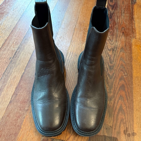 Zara brown leather lug sole Chelsea boots | size 37 - Picture 7 of 10